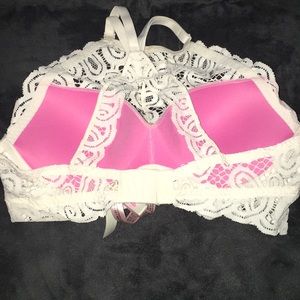 Pink Victoria’s Secret lace push-up bra